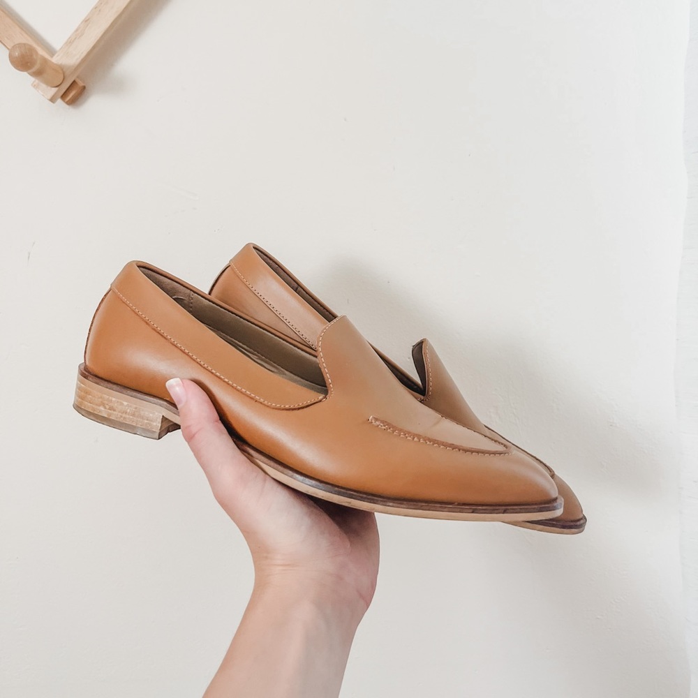 Everlane the modern loafer in Camel | size 8.5, made in Italy, neutral brown tan